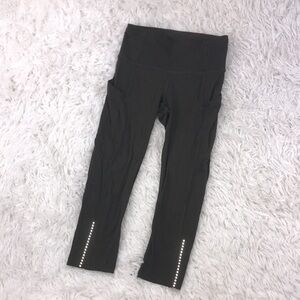 Lululemon Fast & Free Crop II *Nulux 19" Dark Olive